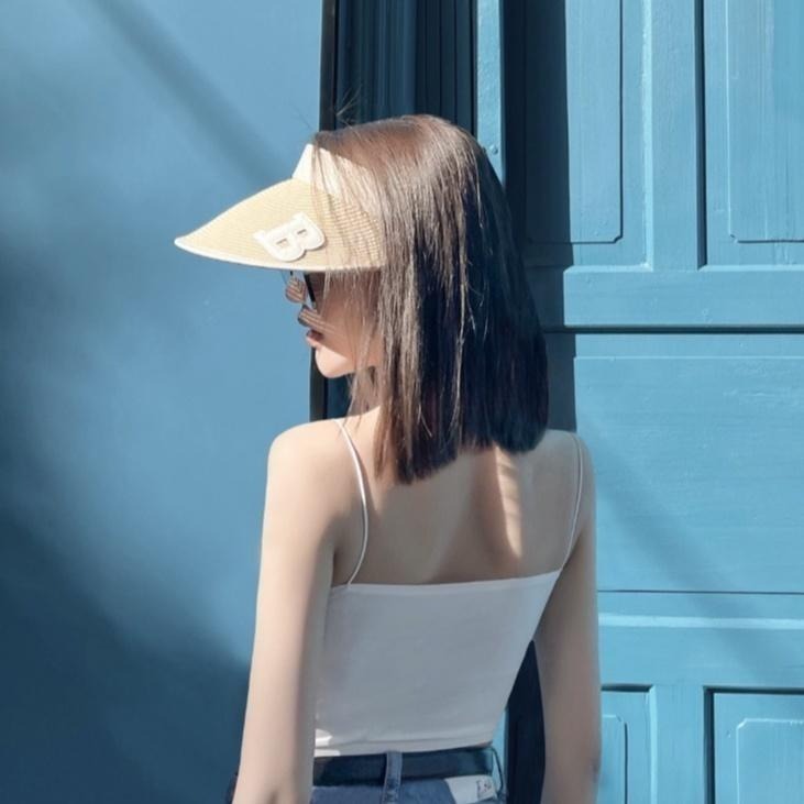 【限時購】【海麗娜】 細肩帶冰絲背心 小可愛 帶胸墊背心 涼感短版背心 平口性感厚杯吊帶顯胸大打底內搭背心【B10】-細節圖5