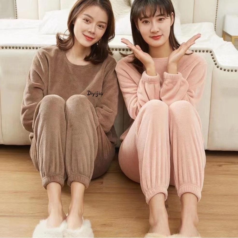 【Helena】仙女暖暖套裝 珊瑚絨 冬天睡衣 保暖睡衣 套裝睡衣 兩件式居家家居長袖成套睡衣 睡衣女【A2123】-細節圖4