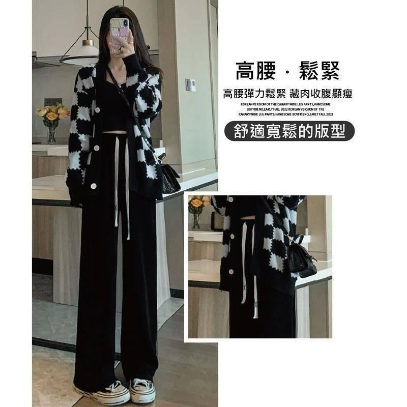 【限時購】【海麗娜】燈芯絨落地闊腿褲 高腰直筒褲 拖地褲 秋冬韓版休閒窄版雪尼爾親膚百搭修身顯瘦長褲【C1116】-細節圖6