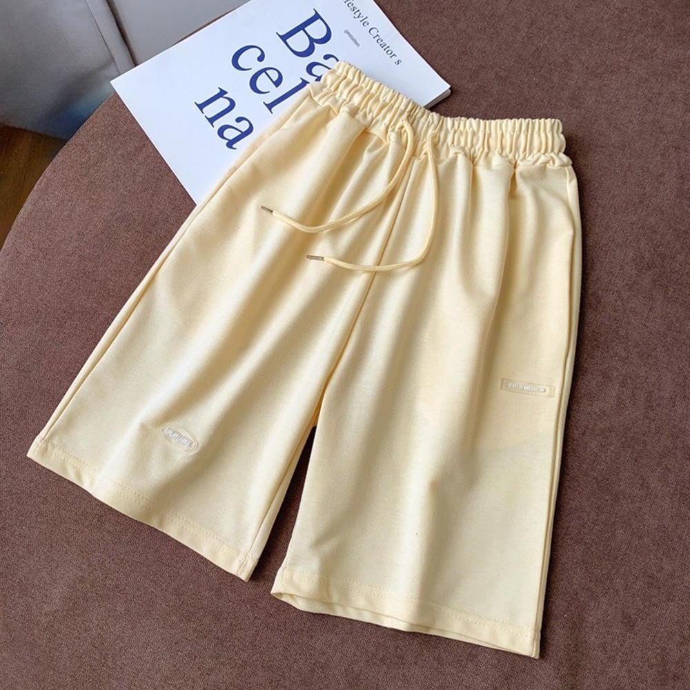 【海麗娜】 大尺碼運動五分褲 學生短褲 居家短褲 睡褲 寬褲 寬鬆顯瘦抽繩百搭闊腿褲鬆緊休閒外穿束口韓版【C158】-規格圖10