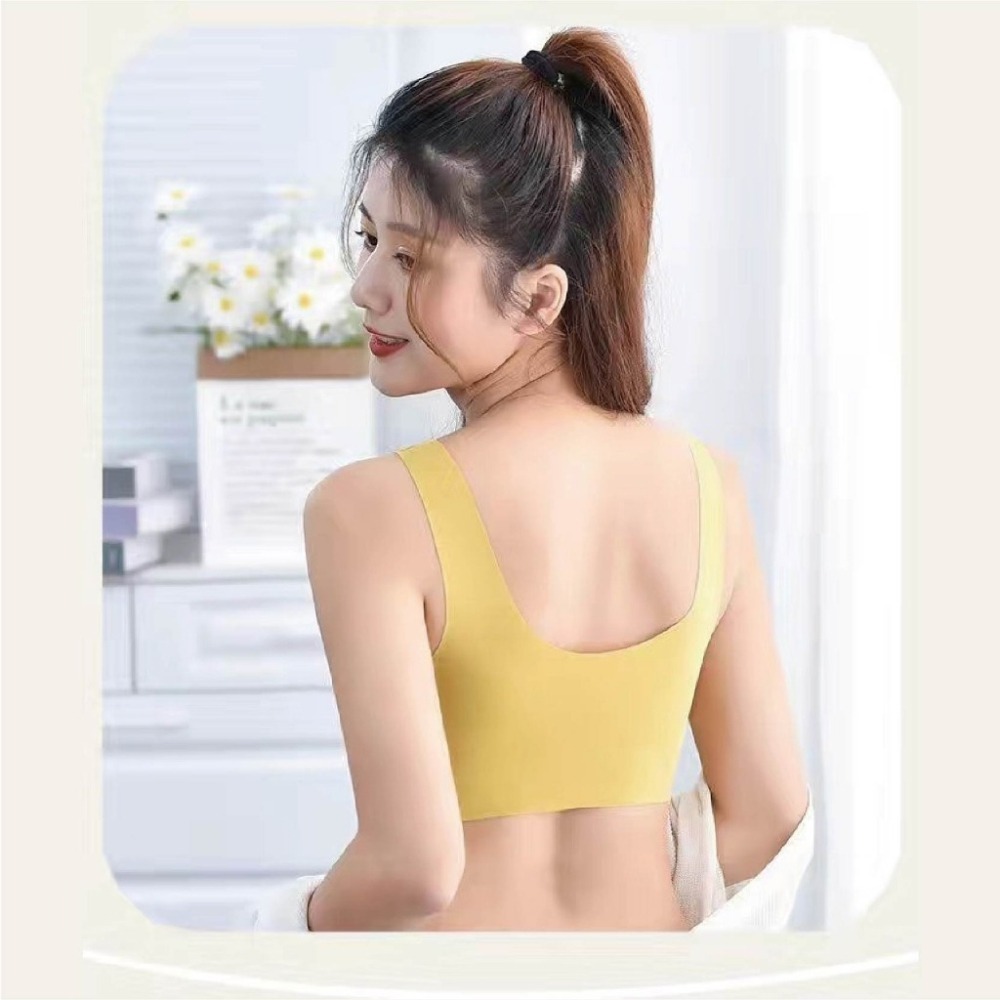 【Helena】韓版一片式透氣無痕涼感運動背心 免穿內衣 小可愛 睡眠背心 睡衣 無痕內衣 運動 女衣【B121】-細節圖3