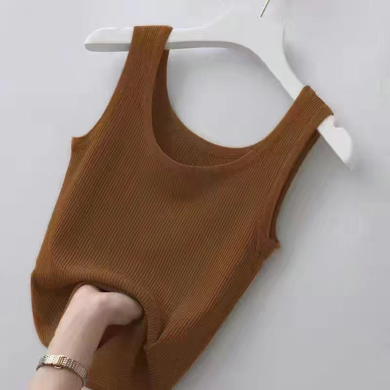 【Helena】冰絲螺紋背心 吊帶背心 涼感背心 無袖上衣 大尺碼外穿內搭薄款修身外穿打底衫 背心女【A195】-細節圖8