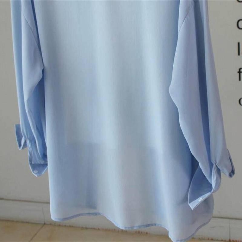 【限時購【海麗娜】落肩寬鬆襯衫 韓版薄襯衫 素色襯衫 垂感不皺透氣百搭防曬外搭氣質雪紡薄襯衫 薄外套【A176】-細節圖6