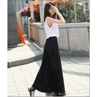 【7-ELEVEN門市團購】莫代爾棉大擺褲裙 棉質褲裙 棉褲 寬褲 休閒褲 休閒長褲 褲裙 闊腿褲【C144】-細節圖4