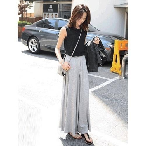 【7-ELEVEN門市團購】莫代爾棉大擺褲裙 棉質褲裙 棉褲 寬褲 休閒褲 休閒長褲 褲裙 闊腿褲【C144】-細節圖6