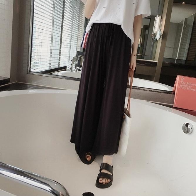 【限時購】【海麗娜】莫代爾棉大擺褲裙 棉質褲裙 棉褲 寬褲 休閒褲 休閒長褲 褲裙 闊腿褲【C144】-細節圖7