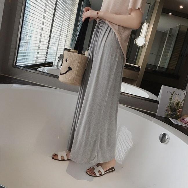 【限時購】【海麗娜】莫代爾棉大擺褲裙 棉質褲裙 棉褲 寬褲 休閒褲 休閒長褲 褲裙 闊腿褲【C144】-細節圖8