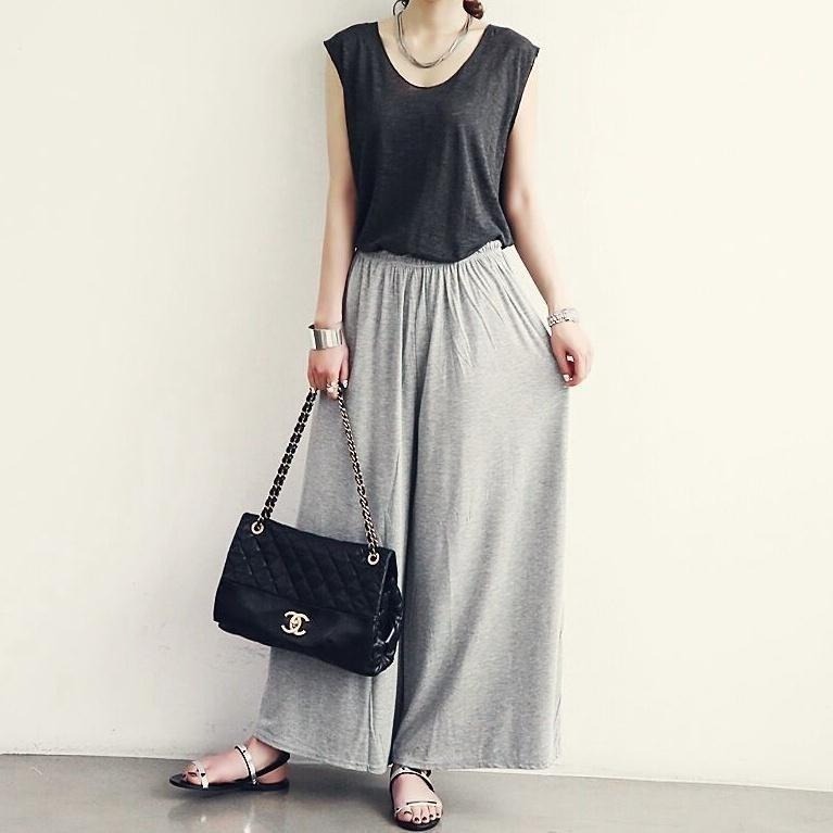 【限時購】【海麗娜】莫代爾棉大擺褲裙 棉質褲裙 棉褲 寬褲 休閒褲 休閒長褲 褲裙 闊腿褲【C144】-細節圖10