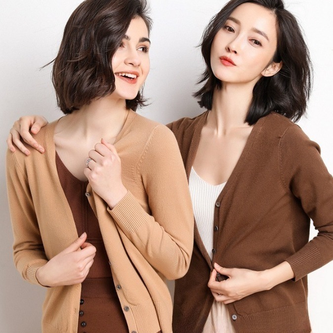 【限時購】【海麗娜】親膚針織外套 V領毛衣外套 薄針織外套 長袖小外套 柔軟舒適【A223】-細節圖9