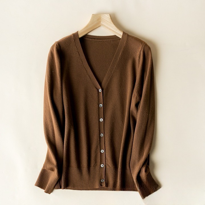 【7-ELEVEN 門市團購】【海麗娜】親膚針織外套 V領毛衣外套 薄針織外套 長袖小外套 柔軟舒適【A223】-規格圖11