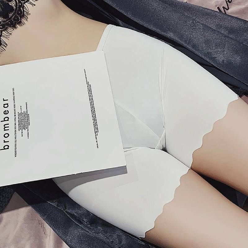 【限時購】【海麗娜】安全褲 防走光褲 冰絲無痕打底褲 莫代爾薄款安全保險波浪蕾絲內搭短褲 女褲 短褲女【B144】-細節圖4