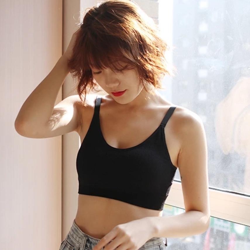 【Helena】運動吊帶背心 細肩小可愛 含胸墊運動背心 螺紋短版上衣 簡約彈性素色百搭 女裝 上衣女【B125】-細節圖4