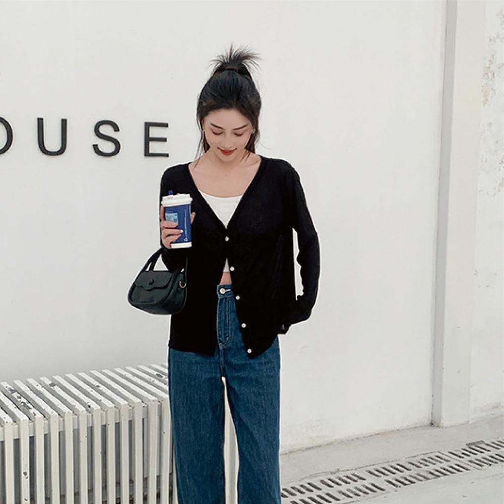 【Helena】孔雀天絲防曬外套 輕薄防曬衫 長袖針織衫 薄款外套 素色清新顯瘦百搭小開衫 上衣女【A1131】-細節圖7