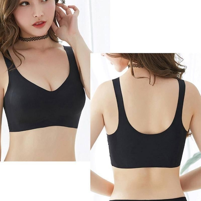 【Helena】日系涼感無鋼圈內衣 冰絲無痕透氣內衣 一片式運動內衣 睡眠防震大碼瑜珈運動背心 内衣女 【B168】-細節圖2