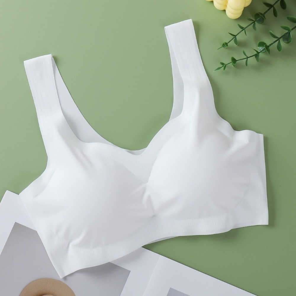 【Helena】日系涼感無鋼圈內衣 冰絲無痕透氣內衣 一片式運動內衣 睡眠防震大碼瑜珈運動背心 内衣女 【B168】-規格圖9