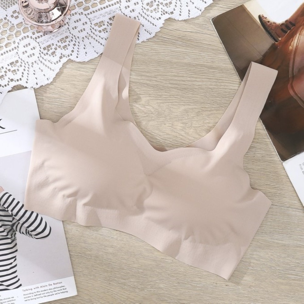 【Helena】日系涼感無鋼圈內衣 冰絲無痕透氣內衣 一片式運動內衣 睡眠防震大碼瑜珈運動背心 内衣女 【B168】-規格圖9