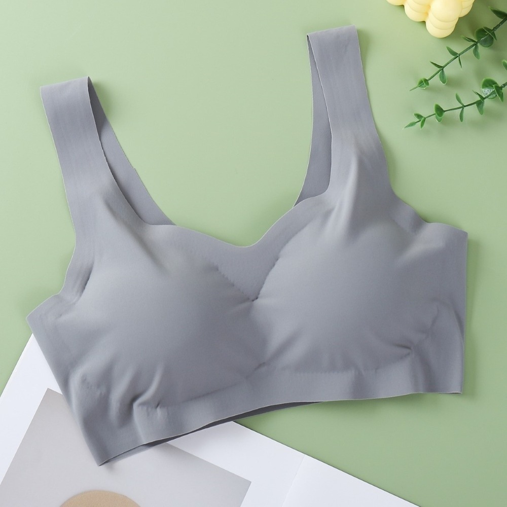 【Helena】日系涼感無鋼圈內衣 冰絲無痕透氣內衣 一片式運動內衣 睡眠防震大碼瑜珈運動背心 内衣女 【B168】-規格圖9