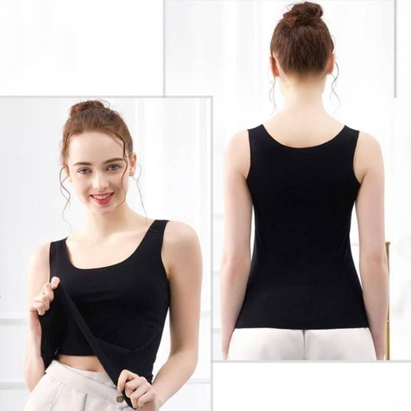 【Helena】冰絲涼感無痕背心 彈性無袖上衣 打底衫 睡衣 輕薄外穿百搭吊帶寬肩內搭顯瘦背心 女裝 【A1149】-細節圖3