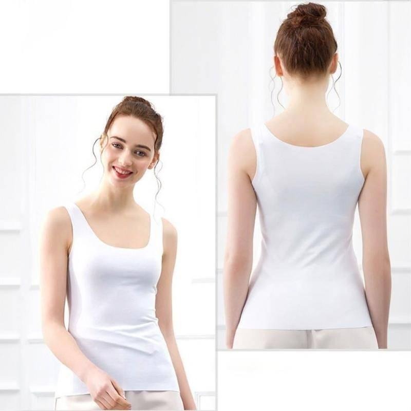 【Helena】冰絲涼感無痕背心 彈性無袖上衣 打底衫 睡衣 輕薄外穿百搭吊帶寬肩內搭顯瘦背心 女裝 【A1149】-細節圖4