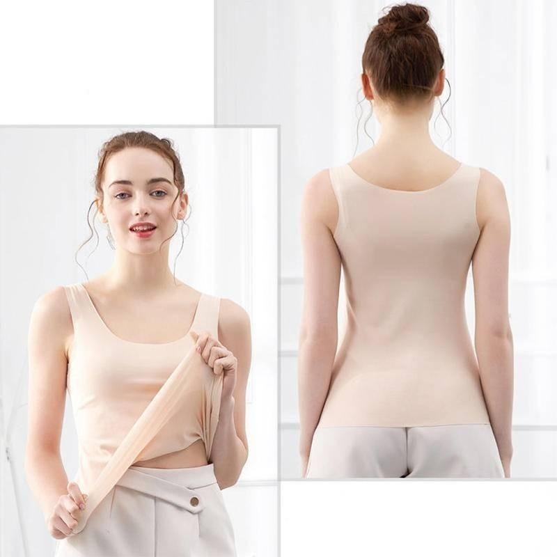【Helena】冰絲涼感無痕背心 彈性無袖上衣 打底衫 睡衣 輕薄外穿百搭吊帶寬肩內搭顯瘦背心 女裝 【A1149】-細節圖5