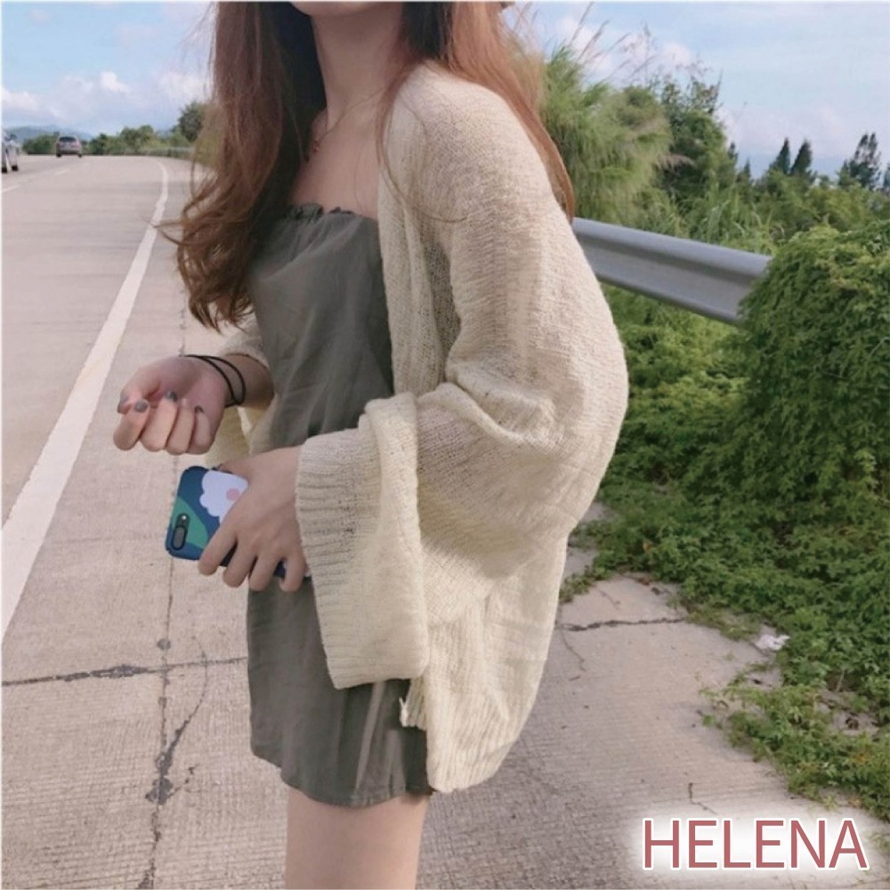 【限時購】【海麗娜】慵懶風寬鬆外套 薄外套 小外套 防曬外套 氣質寬袖罩衫外套 新款韓系女生外套【A145】-細節圖2