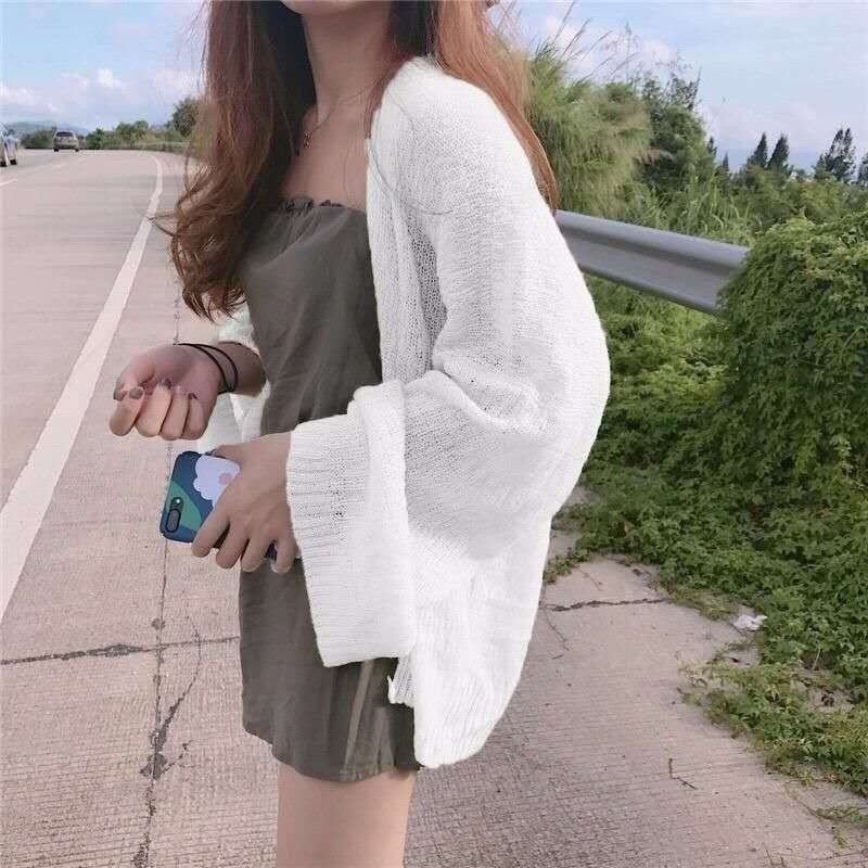 【限時購】【海麗娜】慵懶風寬鬆外套 薄外套 小外套 防曬外套 氣質寬袖罩衫外套 新款韓系女生外套【A145】-規格圖9