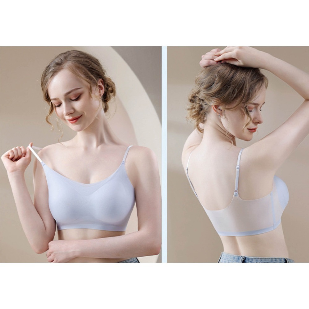 【Helena】超薄透氣美背無痕內衣 細肩帶聚攏無鋼圈內衣 半透明舒適固定杯運動內衣 內著【B178】-細節圖3