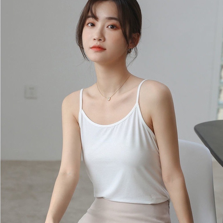 【Helena】莫代爾背心 細肩帶背心 細肩帶 內搭背心 吊帶背心 彈力背心 背心 無袖背心 素面背心【A137】-細節圖5