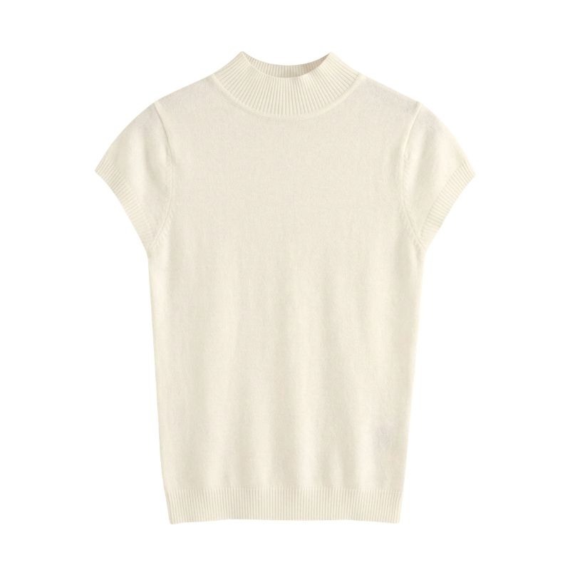 【限時購】【海麗娜】包心紗半高領針織上衣 短袖針織 毛衣背心 素色簡約韓版顯瘦氣質優雅包芯上衣 針織衫【A267】-規格圖10