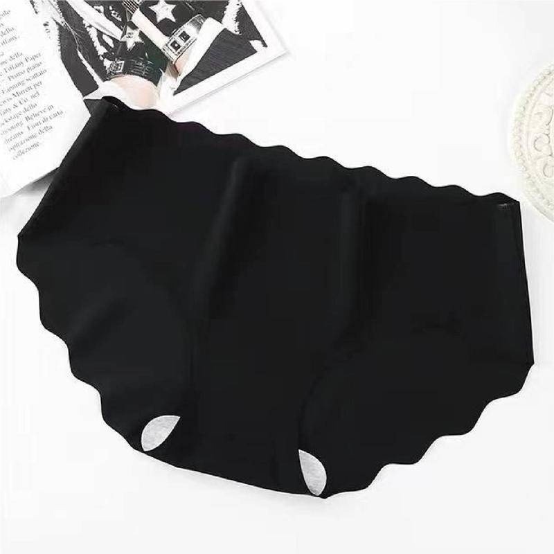 【Helena】波浪透氣冰絲無痕內褲 三角內褲 素色韓版超涼感一片式低腰內褲 純棉褲襠 內褲女【B155】-規格圖8