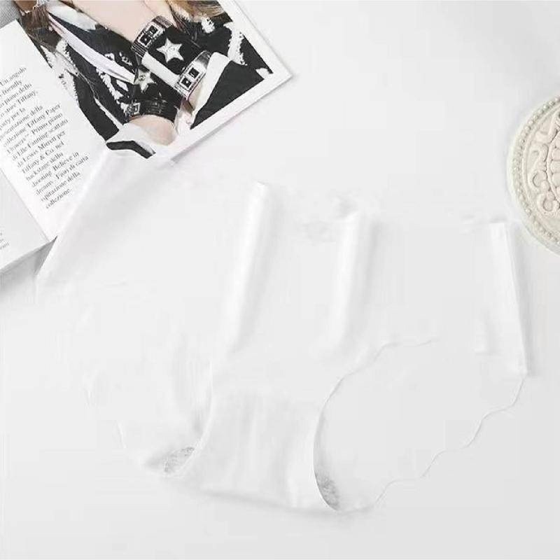 【Helena】波浪透氣冰絲無痕內褲 三角內褲 素色韓版超涼感一片式低腰內褲 純棉褲襠 內褲女【B155】-規格圖8