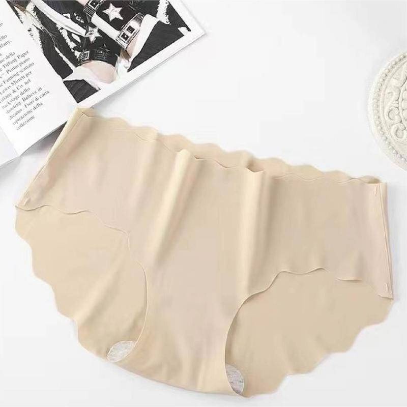 【Helena】波浪透氣冰絲無痕內褲 三角內褲 素色韓版超涼感一片式低腰內褲 純棉褲襠 內褲女【B155】-規格圖8