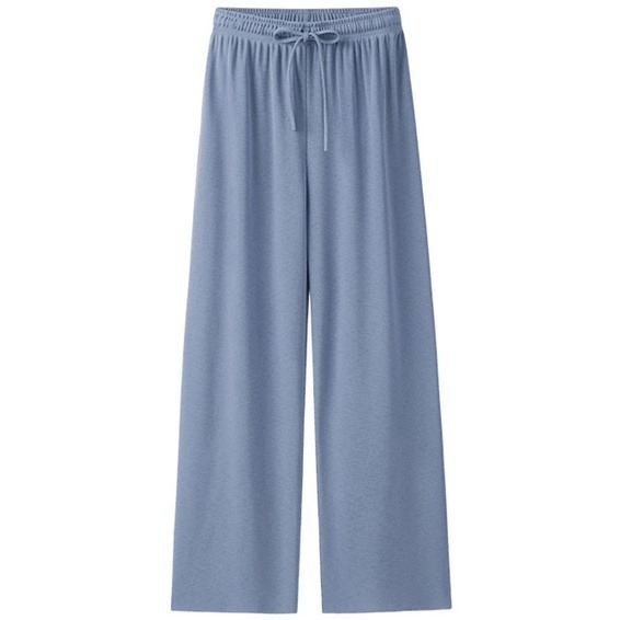 【Helena】闊腿褲 拖地褲 直筒長褲 冰絲垂墜感透氣涼爽高腰顯瘦大尺碼薄款純色落地休閒褲 寬褲【C138】-規格圖9