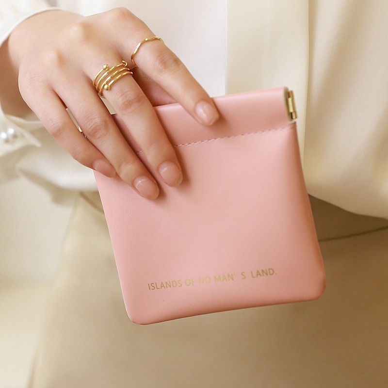 【Helena】彈片收納包 隨身小收納包 彈片收納袋 3c收納包 防水皮革零錢包 衛生棉包 旅行包 包包【D66】-規格圖8