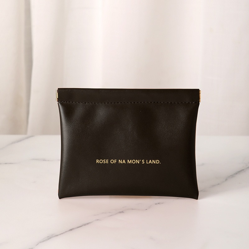 【Helena】彈片收納包 隨身小收納包 彈片收納袋 3c收納包 防水皮革零錢包 衛生棉包 旅行包 包包【D66】-規格圖8