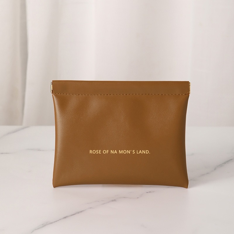 【Helena】彈片收納包 隨身小收納包 彈片收納袋 3c收納包 防水皮革零錢包 衛生棉包 旅行包 包包【D66】-規格圖8