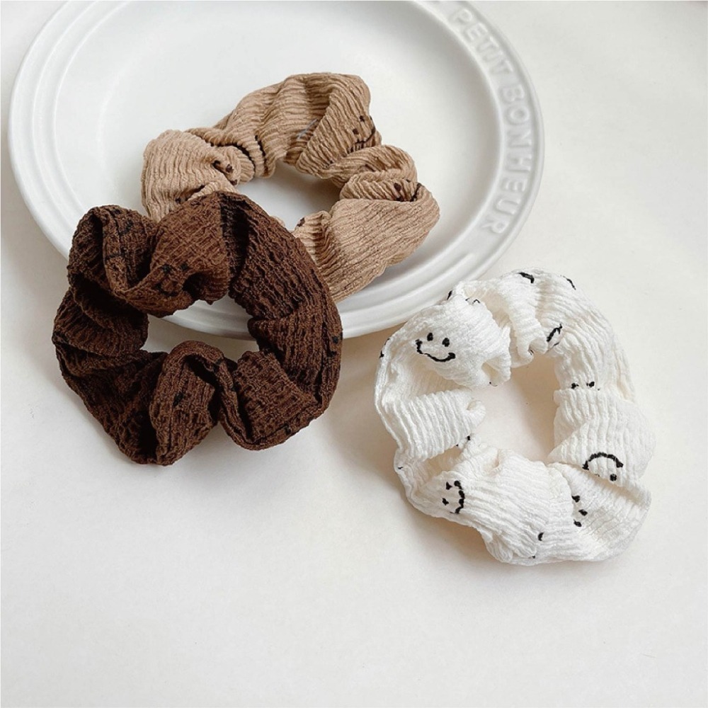 【7-ELEVEN 門市團購】【海麗娜】韓版微笑髮圈 大腸圈 頭飾 髮飾 ins風 笑臉髮圈 氣質時尚髮圈【D34】-細節圖10