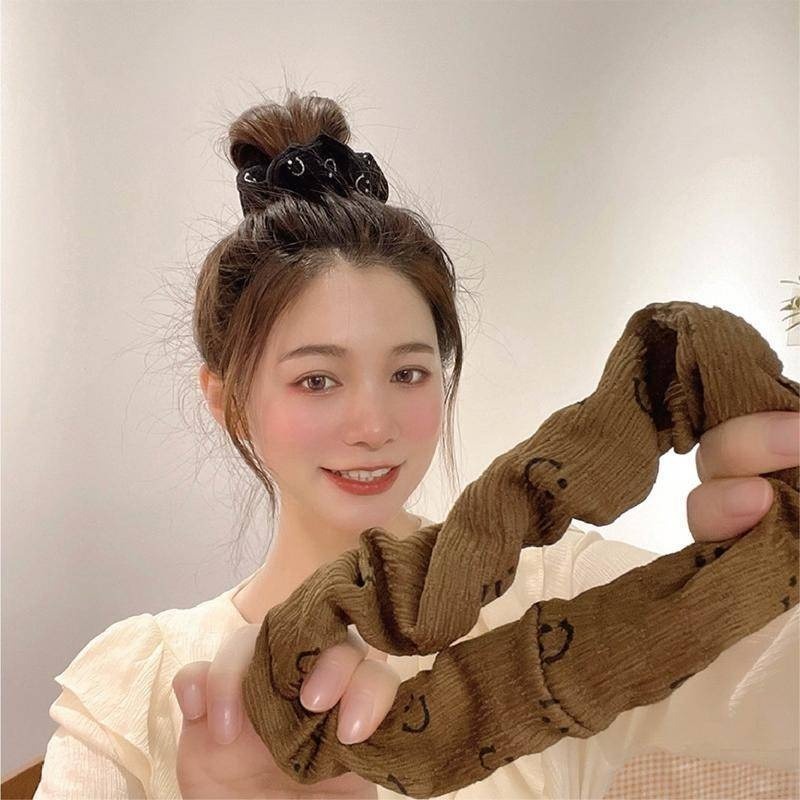 【限時購】【海麗娜】韓版微笑髮圈 大腸圈 頭飾 髮飾 ins風 笑臉髮圈 氣質時尚髮圈【D34】-細節圖7