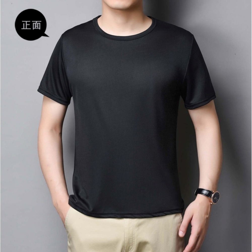 【Helena】冰絲速乾短袖上衣 涼感上衣 t恤 大碼素t 男裝 衣服 短袖男 素色圓領寬鬆薄款短袖上衣【A30】-細節圖6