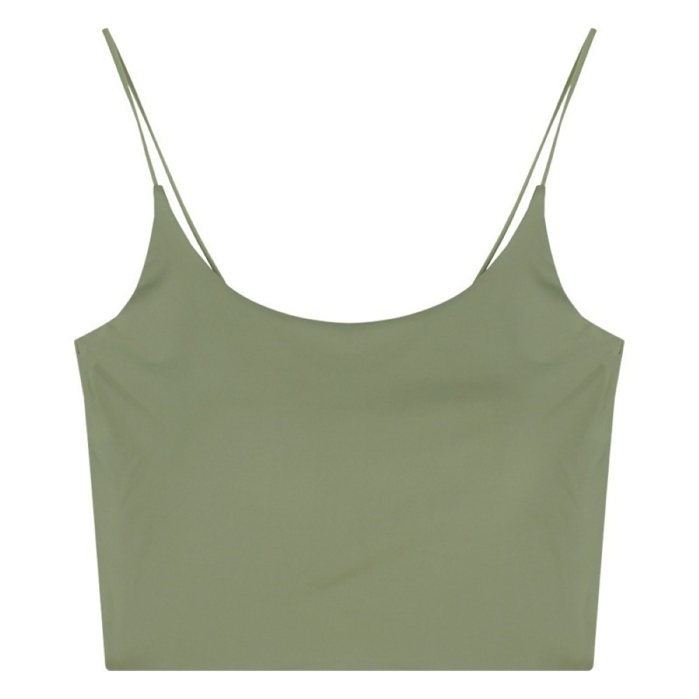 【7-ELEVEN門市團購】冰絲一體式帶胸墊美背背心 透氣免穿內衣小可愛 親膚細肩帶胸墊背心 涼感舒適內搭【B182】-細節圖6