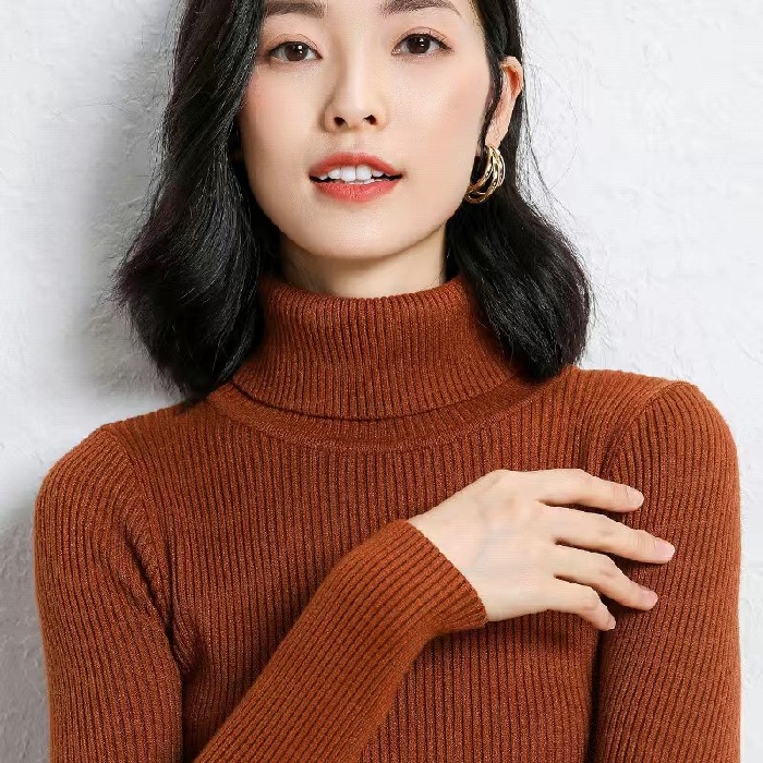 【Helena】超柔款親膚 高領坑條針織上衣 百搭上衣 打底衣 毛衣 秋冬防寒禦寒保暖穿搭內搭針織長袖上衣【A22】-規格圖9