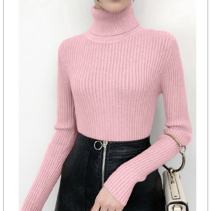 【Helena】超柔款親膚 高領坑條針織上衣 百搭上衣 打底衣 毛衣 秋冬防寒禦寒保暖穿搭內搭針織長袖上衣【A22】-規格圖9