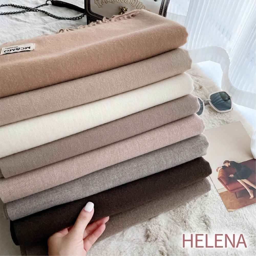 【7-ELEVEN門市團購】仿羊絨長款圍巾 羊絨手感純色流蘇圍巾 披巾 披肩 脖圍 情侶保暖百搭單色披肩【D86】-細節圖2