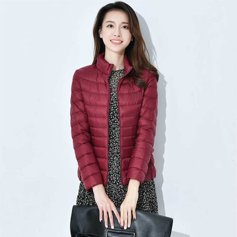 【Helena】連帽羽絨外套 輕羽絨外套 羽絨服 長袖上衣 韓版大碼修身顯瘦百搭開衫衣 保暖抗寒 外套女【A2100】-細節圖4