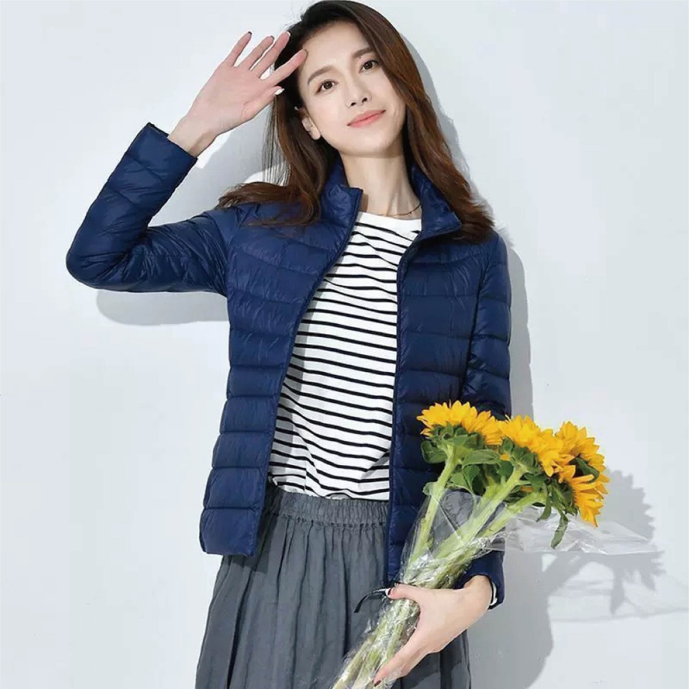 【Helena】連帽羽絨外套 輕羽絨外套 羽絨服 長袖上衣 韓版大碼修身顯瘦百搭開衫衣 保暖抗寒 外套女【A2100】-細節圖5