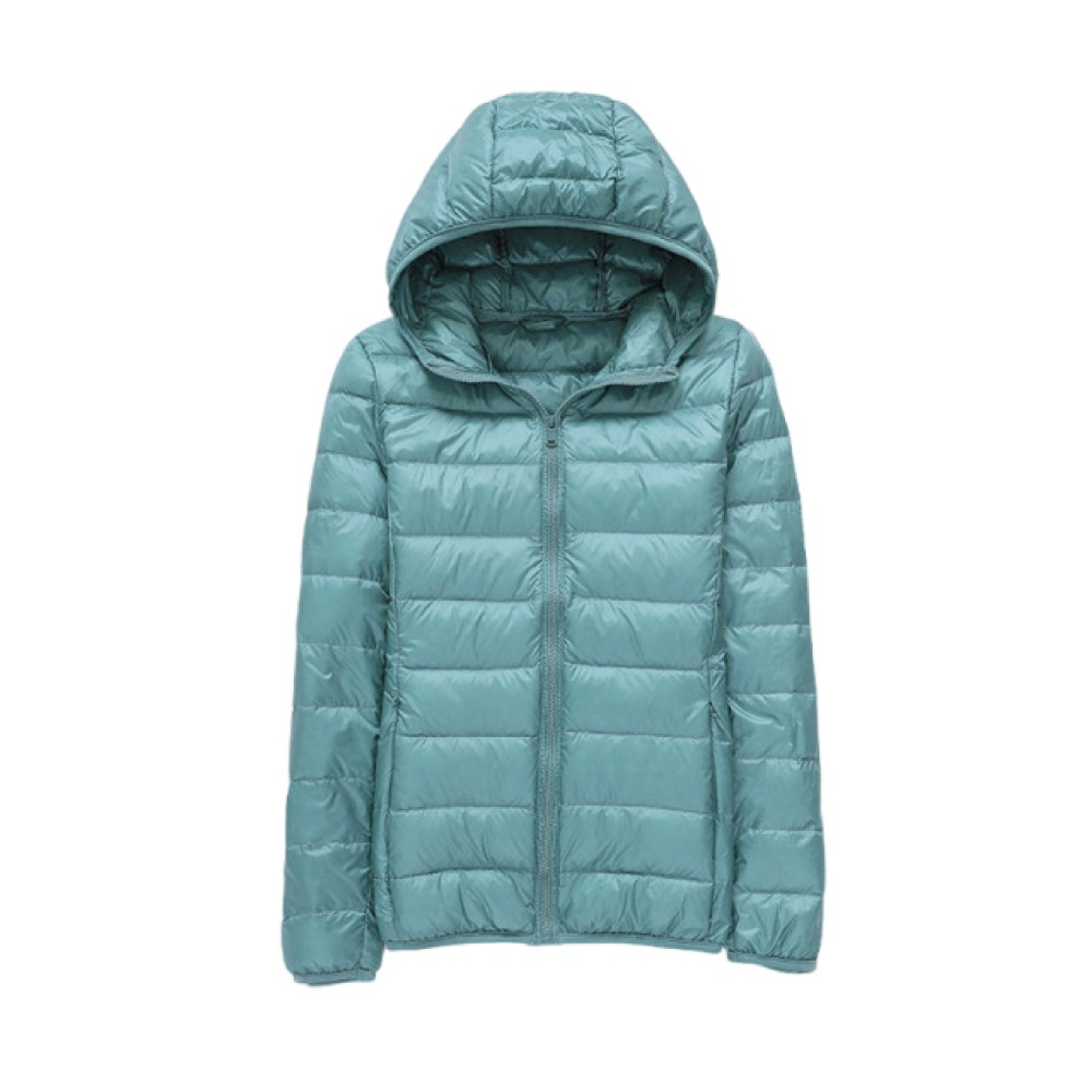 【Helena】連帽羽絨外套 輕羽絨外套 羽絨服 長袖上衣 韓版大碼修身顯瘦百搭開衫衣 保暖抗寒 外套女【A2100】-細節圖9