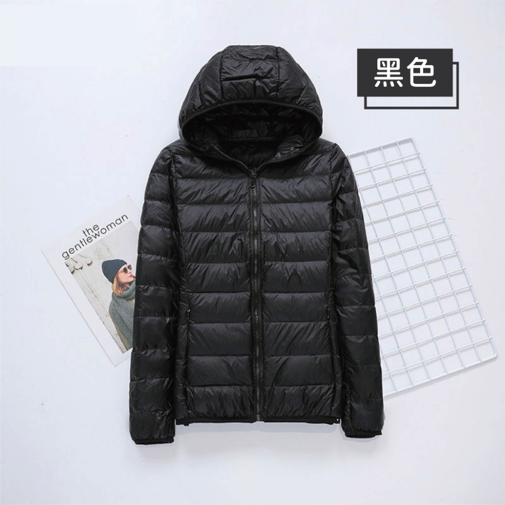 【Helena】連帽羽絨外套 輕羽絨外套 羽絨服 長袖上衣 韓版大碼修身顯瘦百搭開衫衣 保暖抗寒 外套女【A2100】-規格圖9