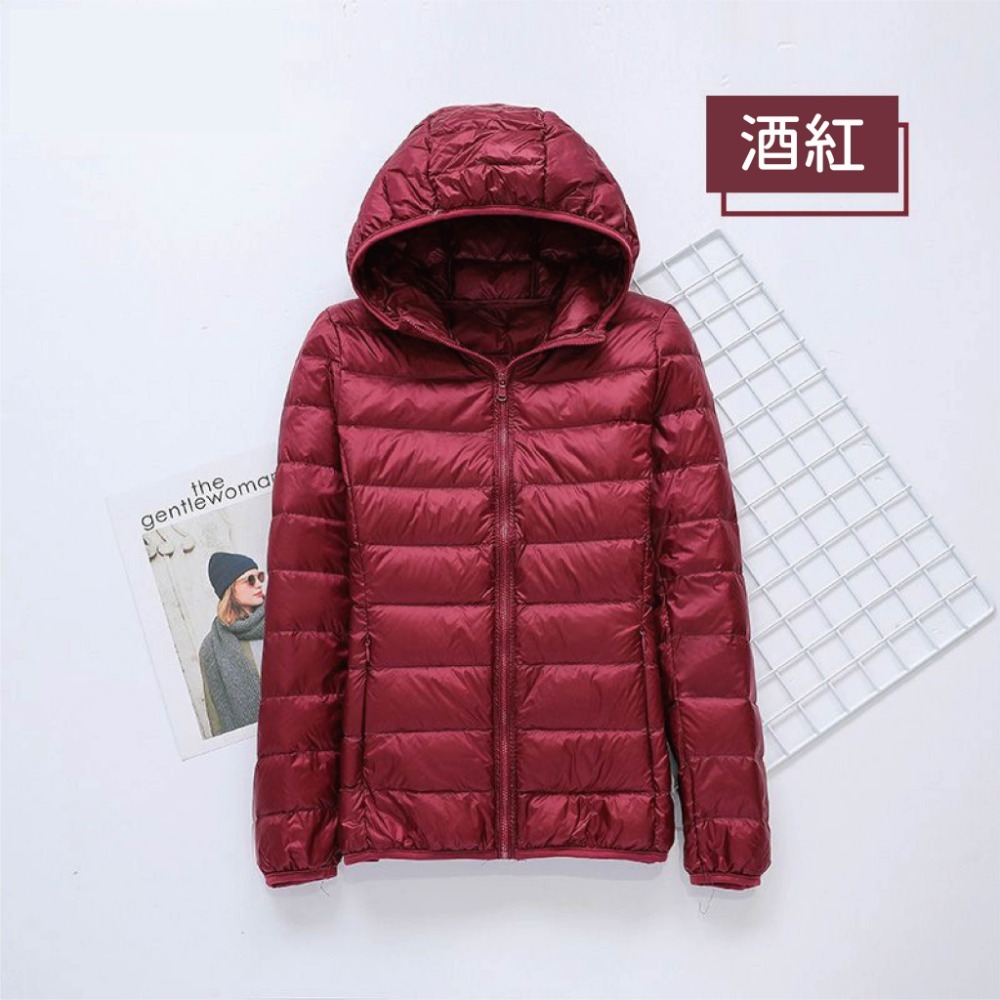 【Helena】連帽羽絨外套 輕羽絨外套 羽絨服 長袖上衣 韓版大碼修身顯瘦百搭開衫衣 保暖抗寒 外套女【A2100】-規格圖9