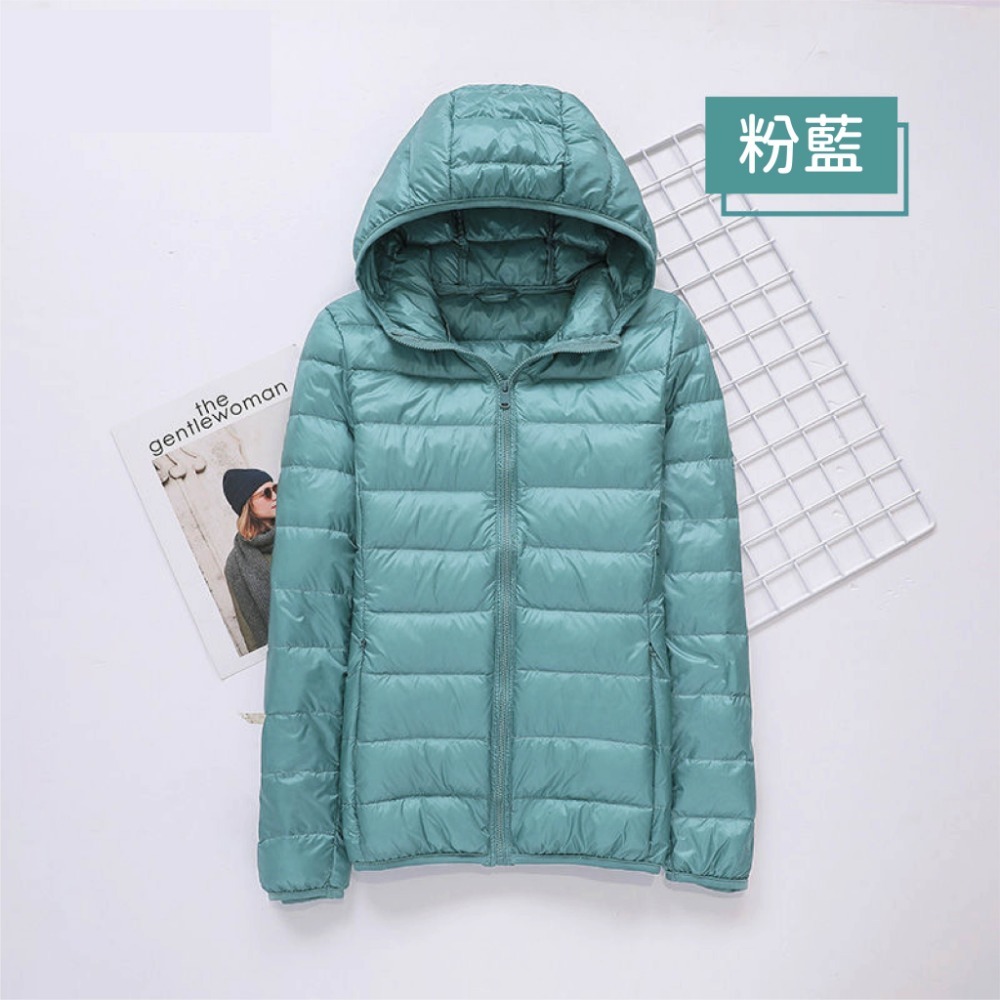 【Helena】連帽羽絨外套 輕羽絨外套 羽絨服 長袖上衣 韓版大碼修身顯瘦百搭開衫衣 保暖抗寒 外套女【A2100】-規格圖9