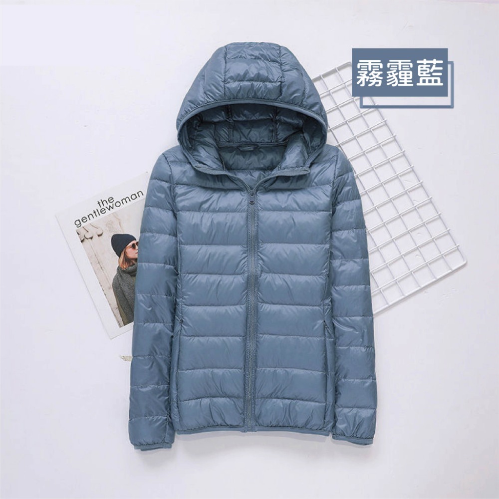 【Helena】連帽羽絨外套 輕羽絨外套 羽絨服 長袖上衣 韓版大碼修身顯瘦百搭開衫衣 保暖抗寒 外套女【A2100】-規格圖9